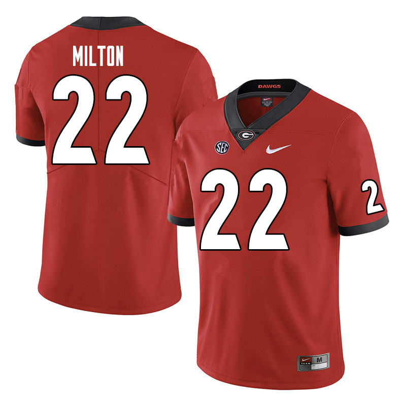 Men #22 Kendall Milton Georgia Bulldogs College Football Jerseys Sale-Red